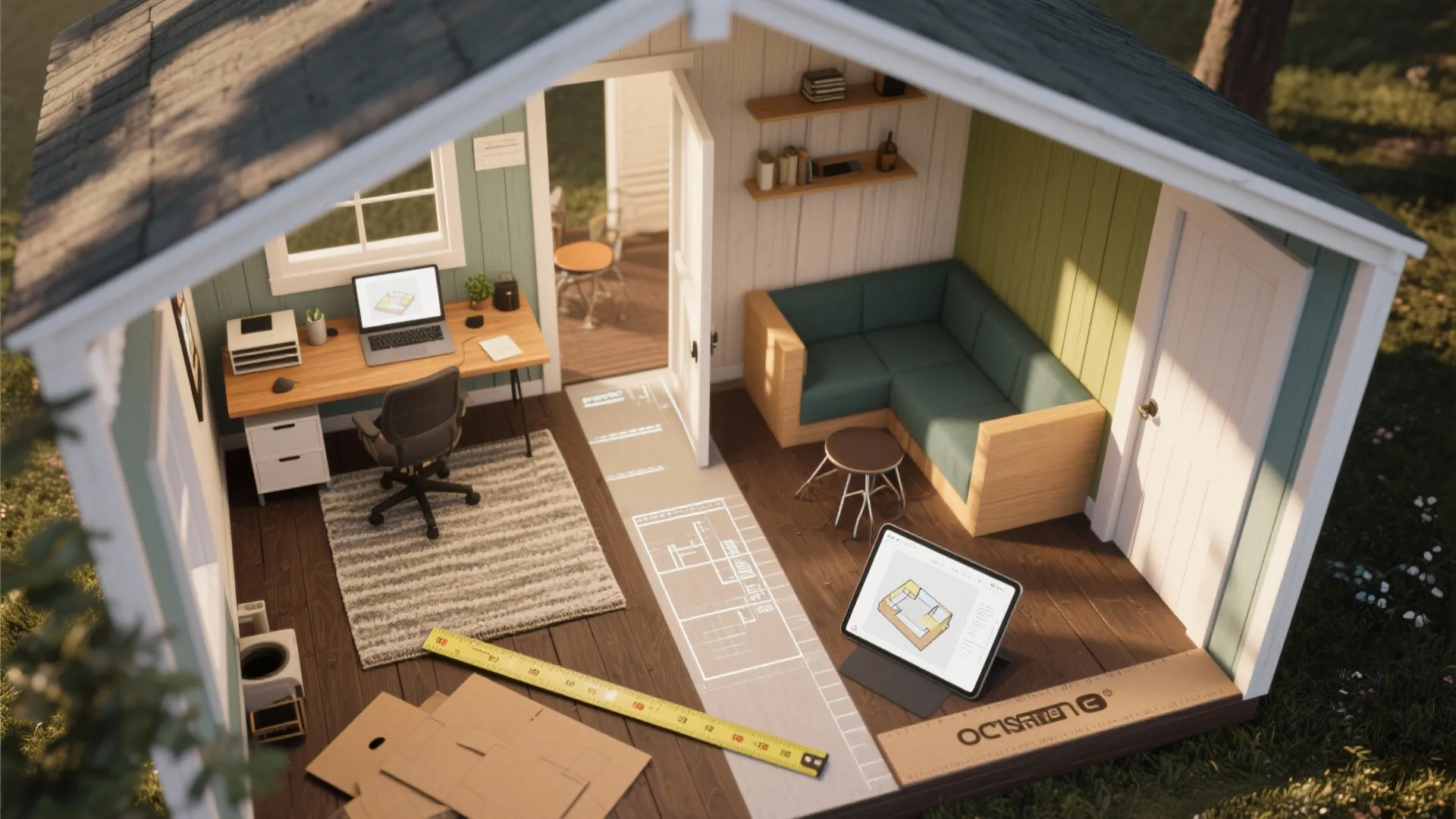 Idea 3: Zoning with simple floor treatments and 3D mockups