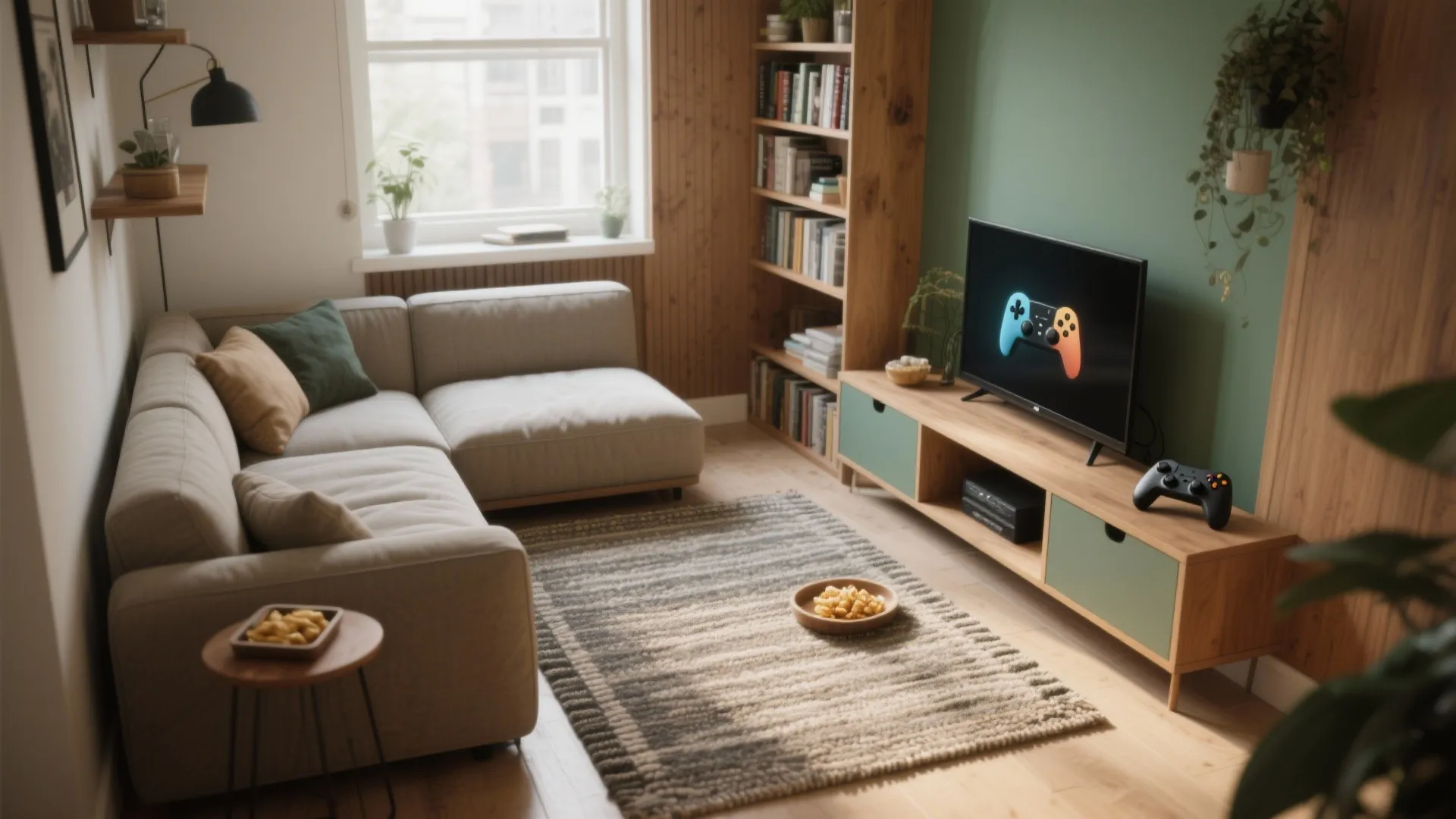 1. Zoning with furniture — clear play vs. chill areas