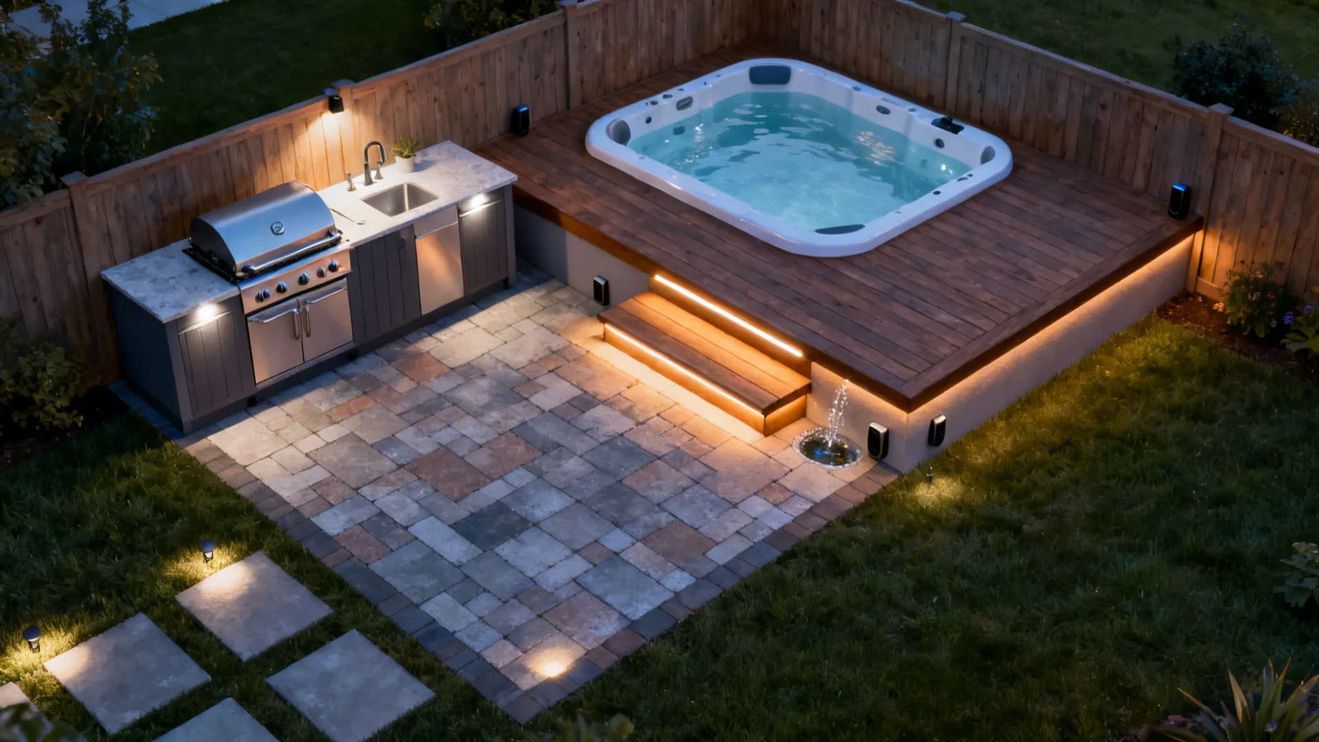 3) Zoning with light, steps, and sound: create calm, then party
