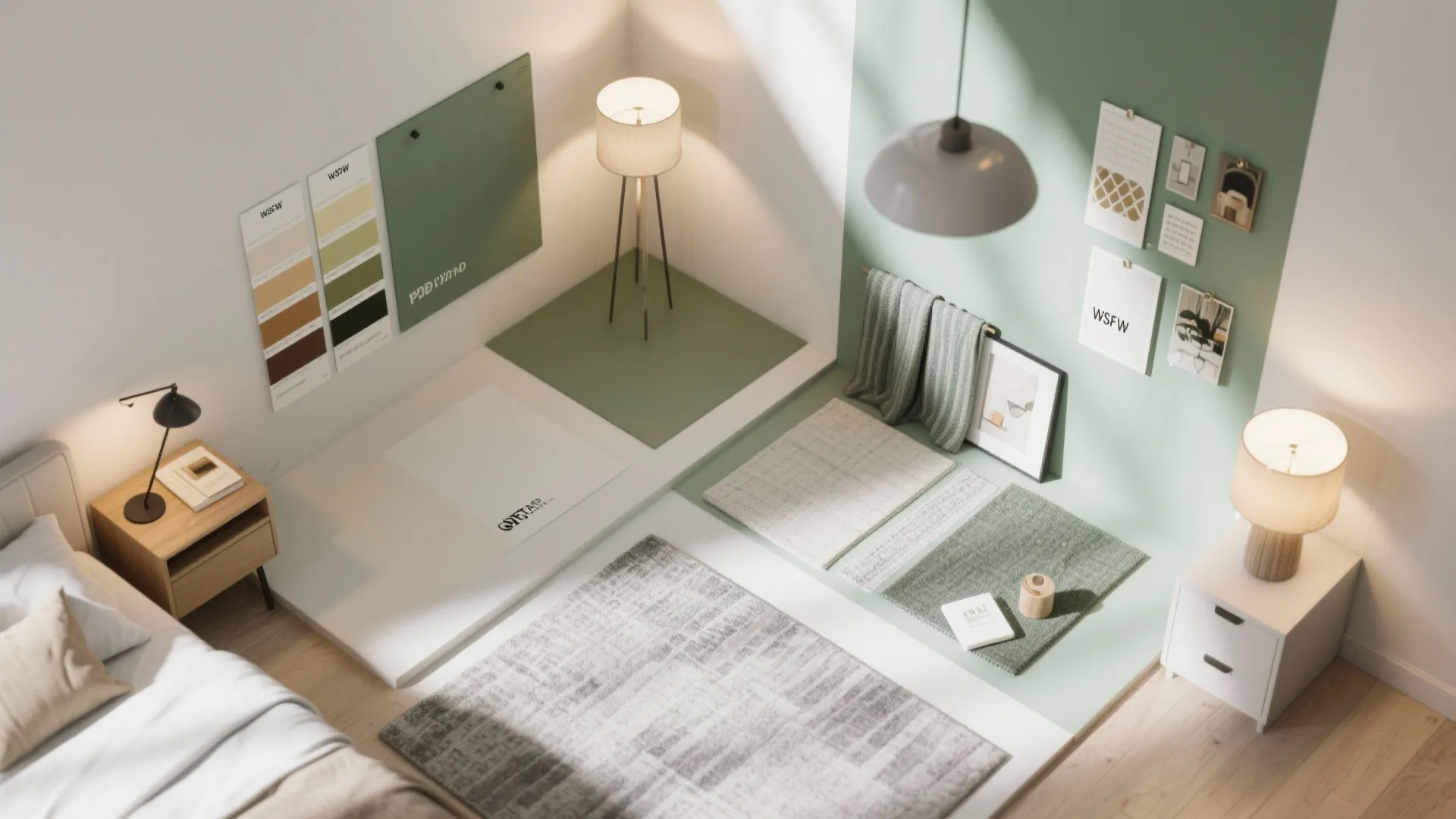 3. Zoning with color, rugs and layered lighting