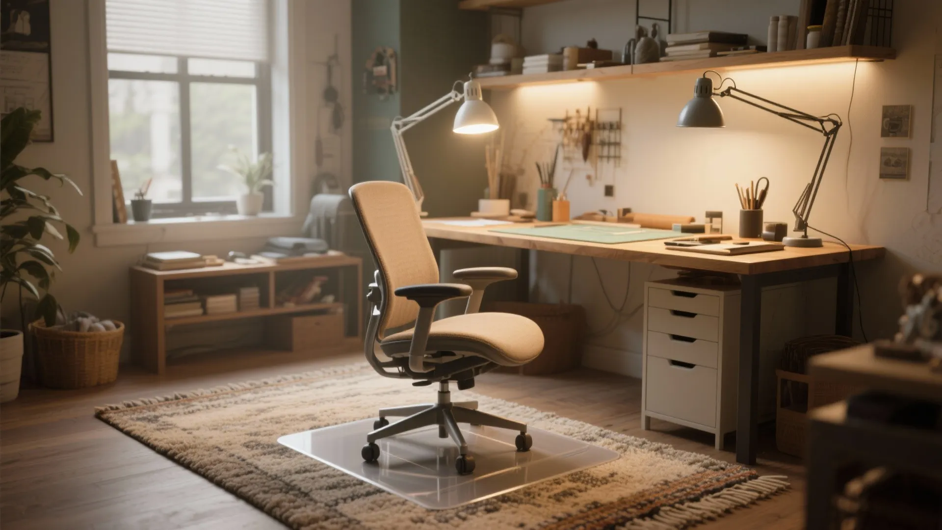 4. Zoning with Light, Rugs, and Smart Chairs