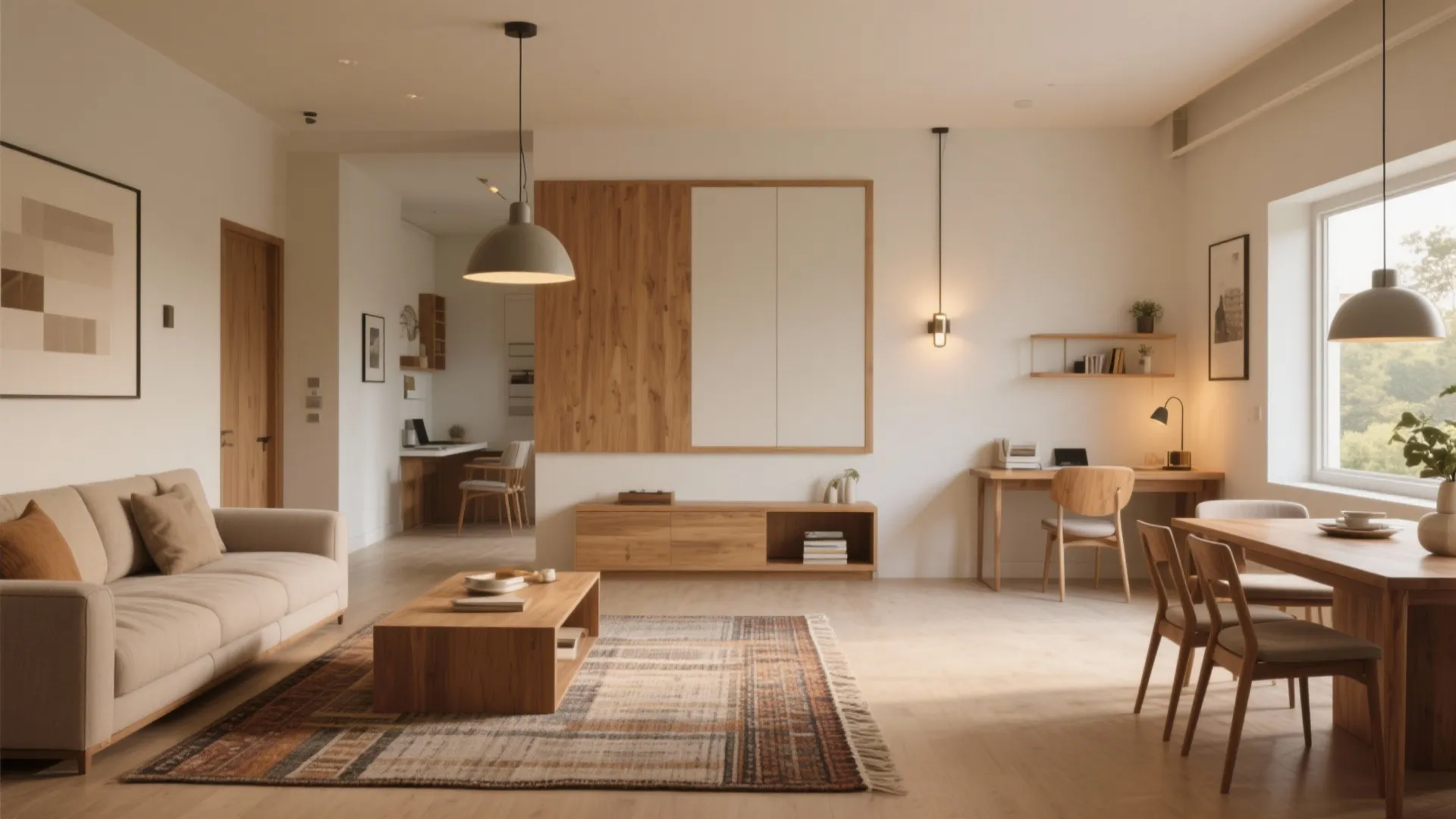 Smart zoning for multi-use living–dining