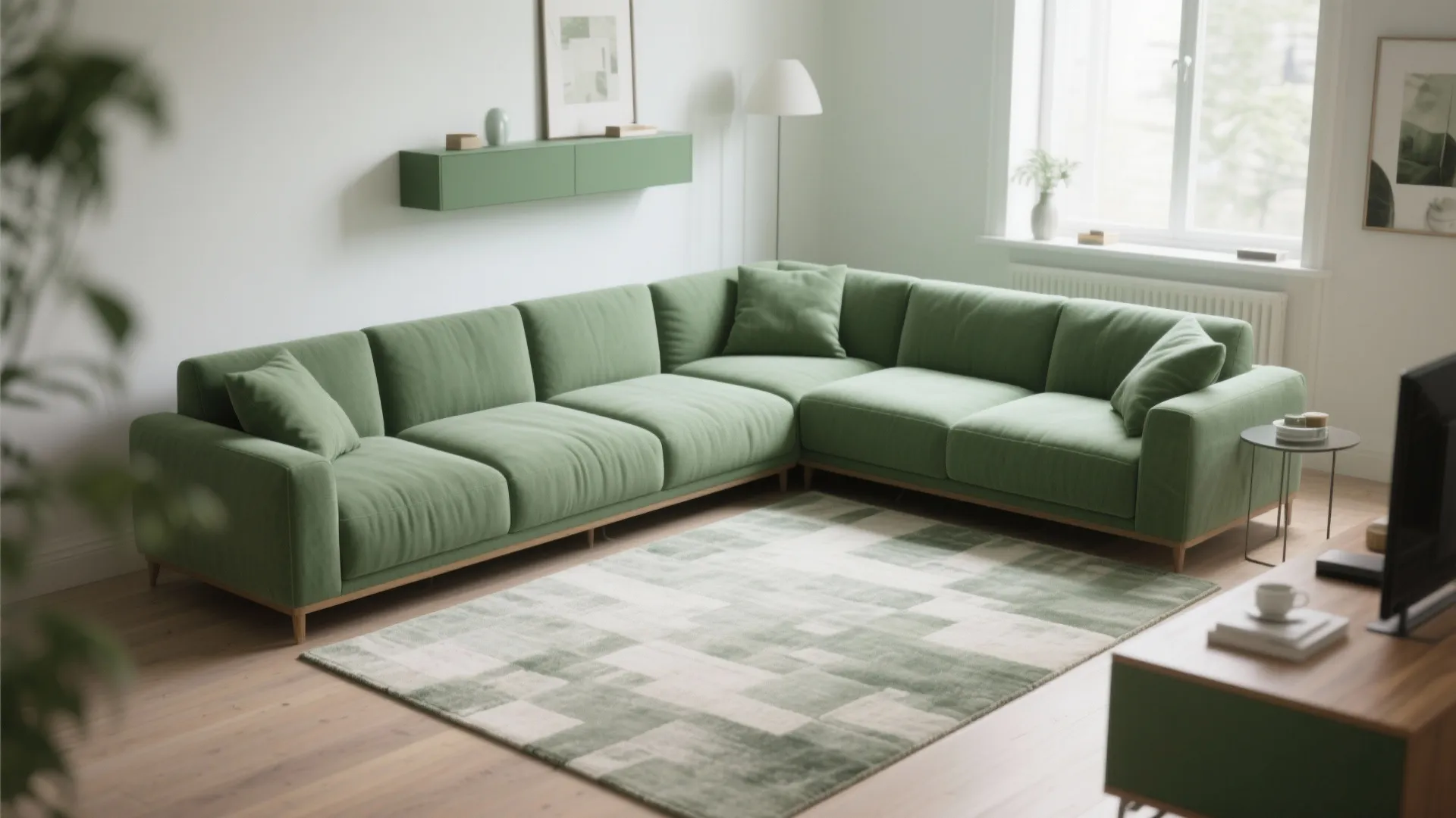 Smart Zoning with Green: Seating, Rugs, and Flow