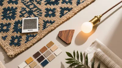 Boho Texture Inspiration Board with Warm Lighting