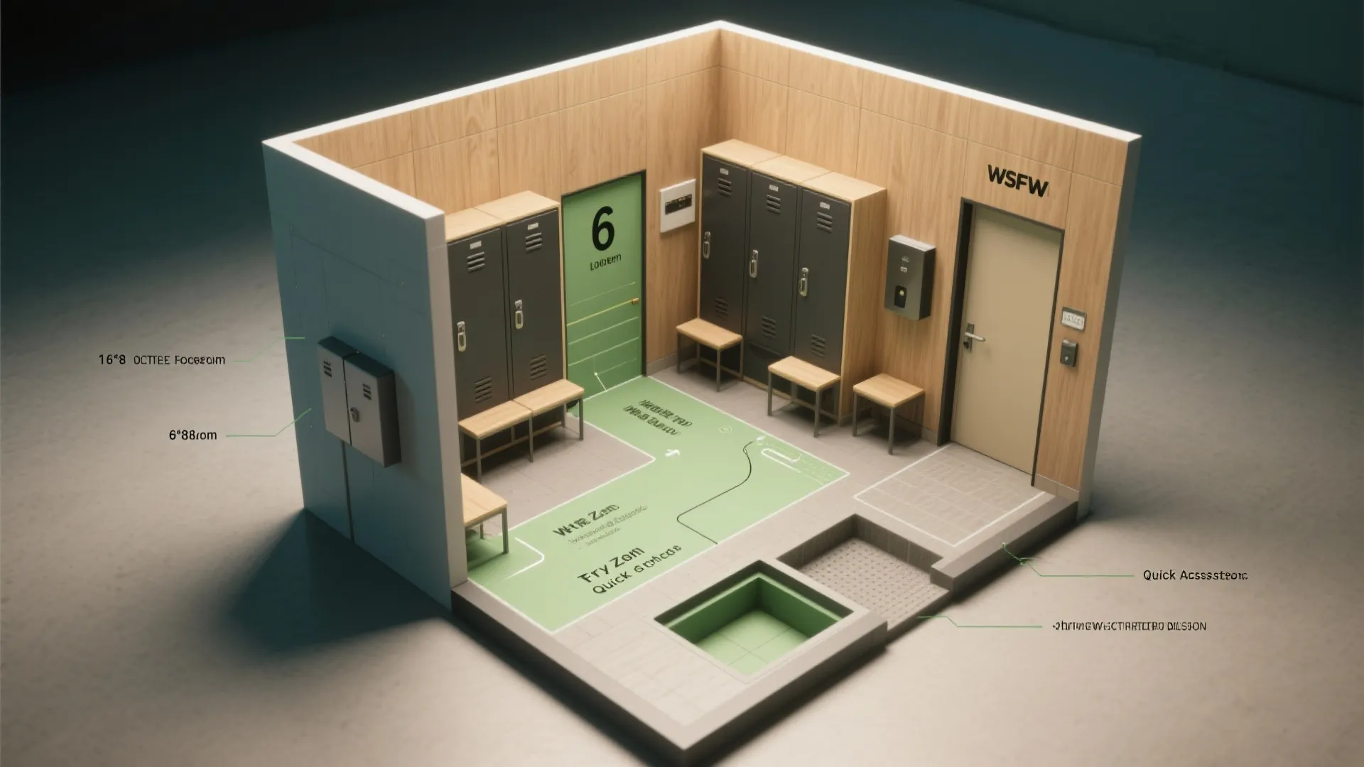 3. Zoning with clear sightlines and a 3D mockup