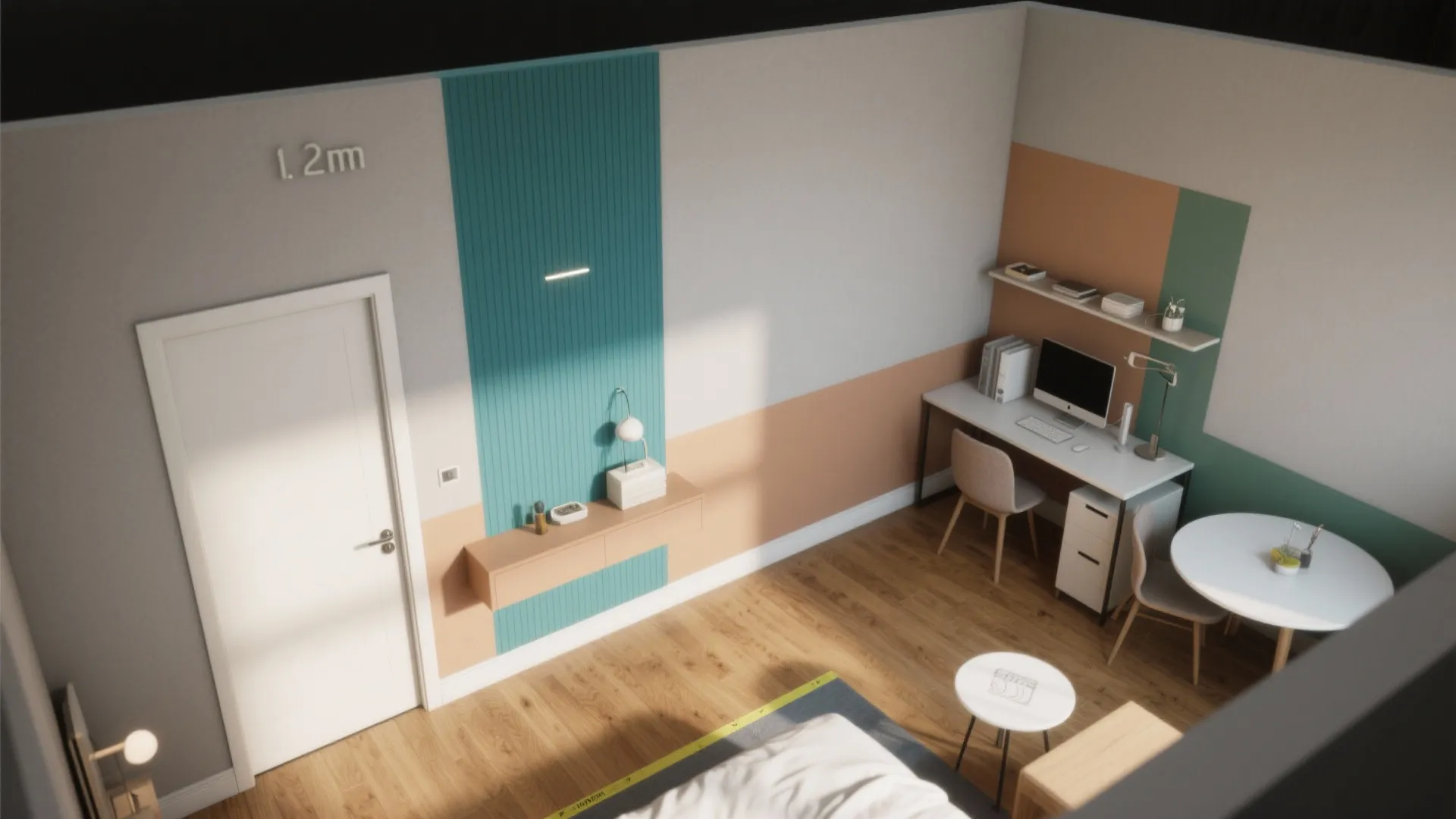 Color Blocking to Zone Small Spaces