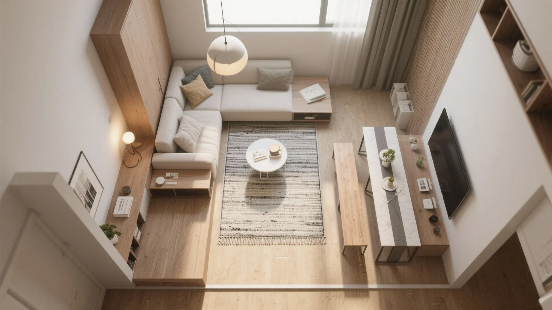 4. Zone with rugs and lighting