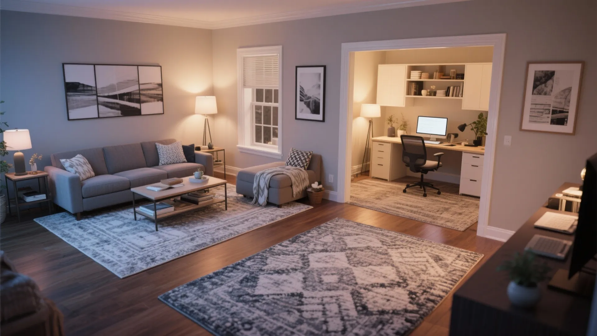 3. Zoning with Area Rugs