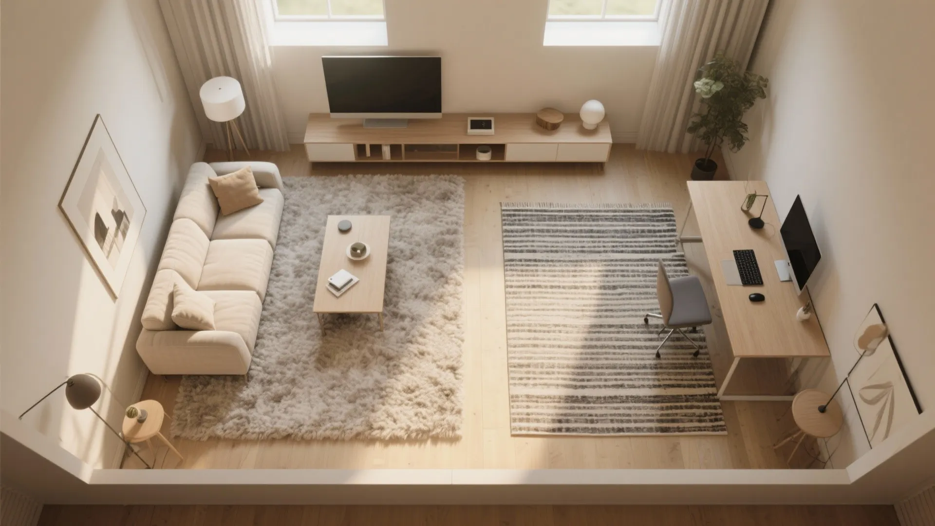 3. Zoning with Area Rugs