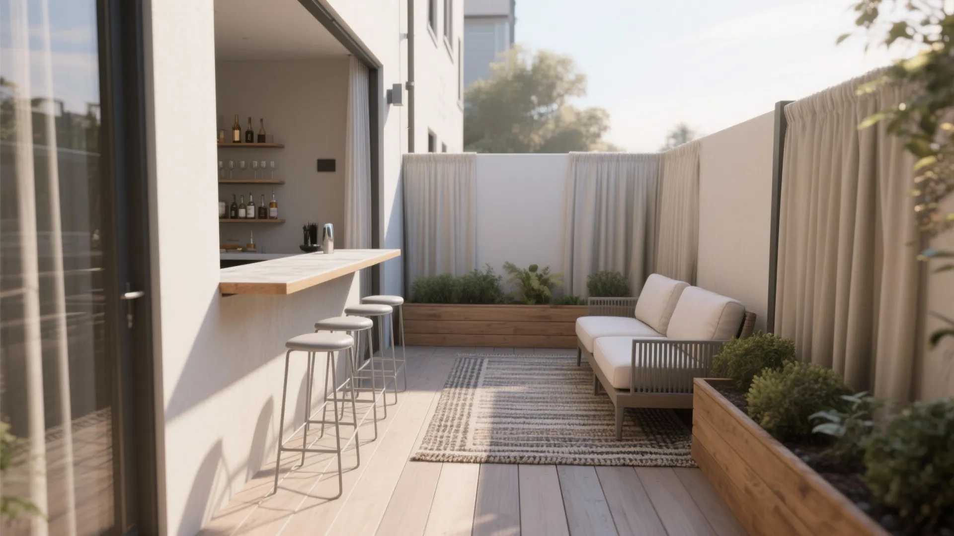 3. Zoning with Rugs and Low Partitions