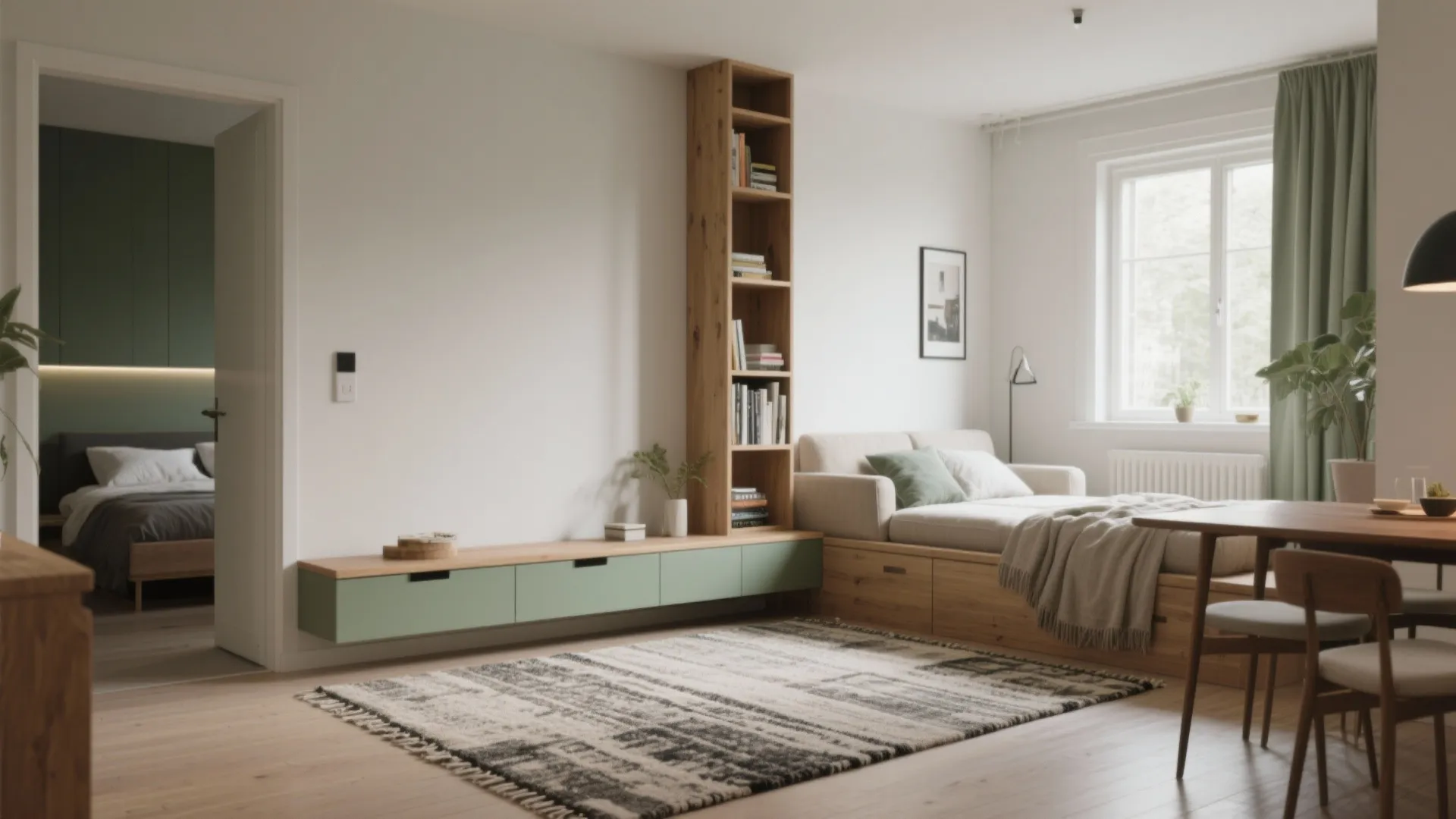 1. Zoning with Rugs and Low Partitions