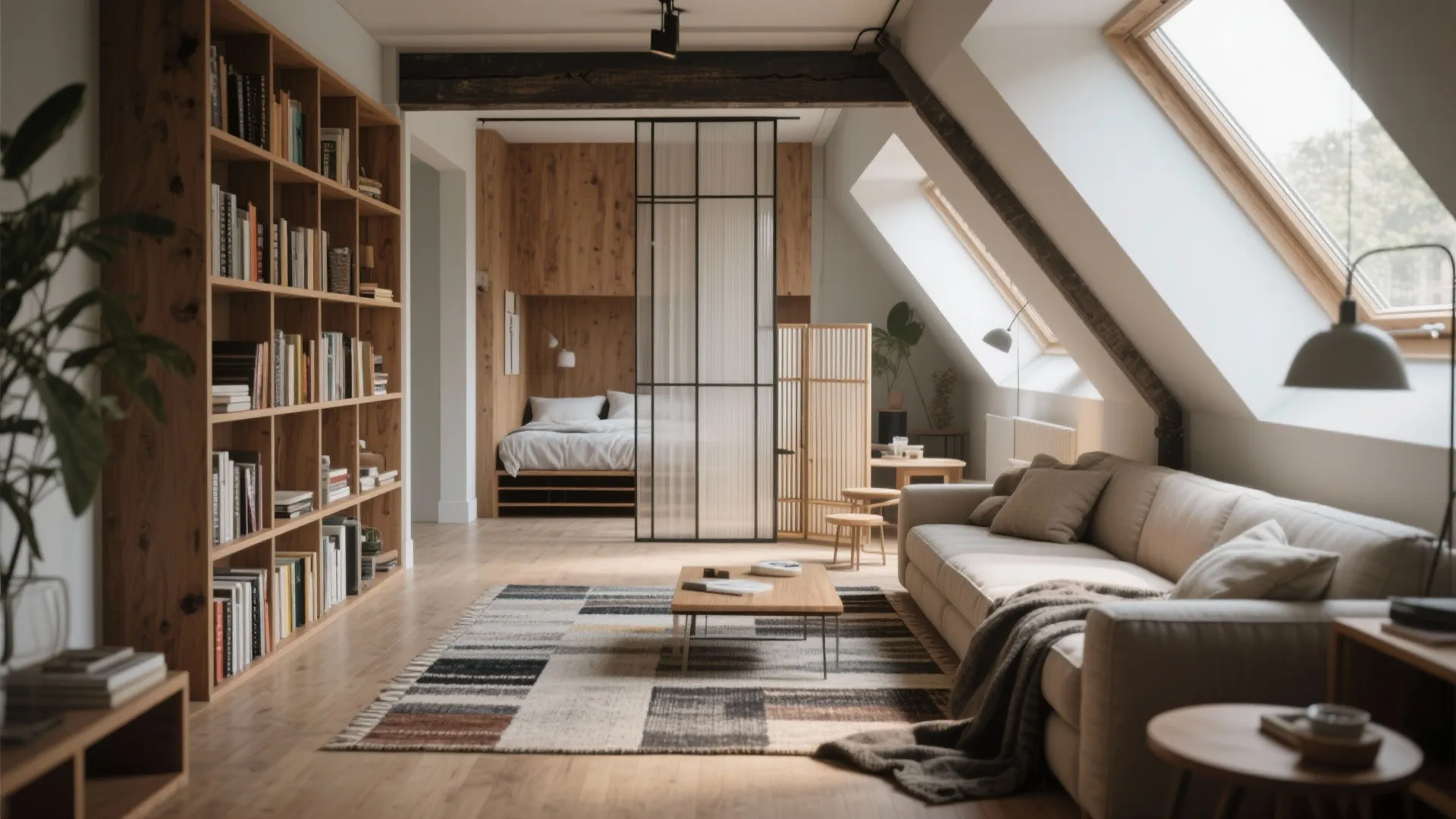 4. Zoning without walls: rugs, screens, and open cabinets