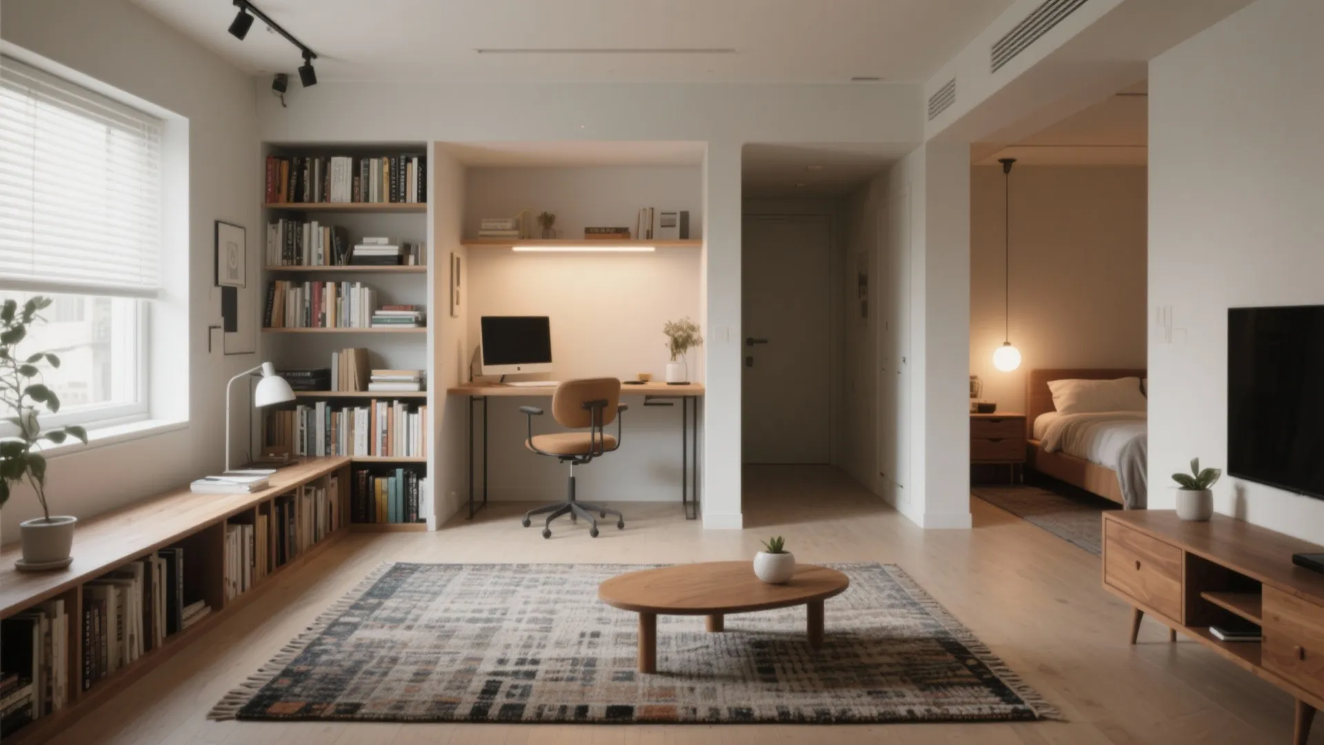 4. Create zones with rugs and furniture placement