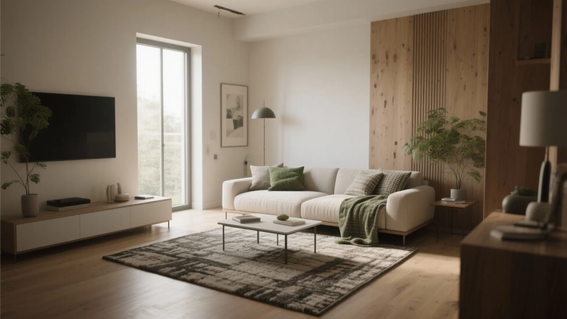 1. Zoning with rugs and furniture