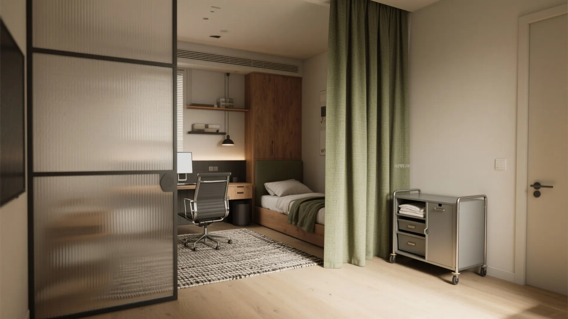 5. Zoning with rugs and portable dividers