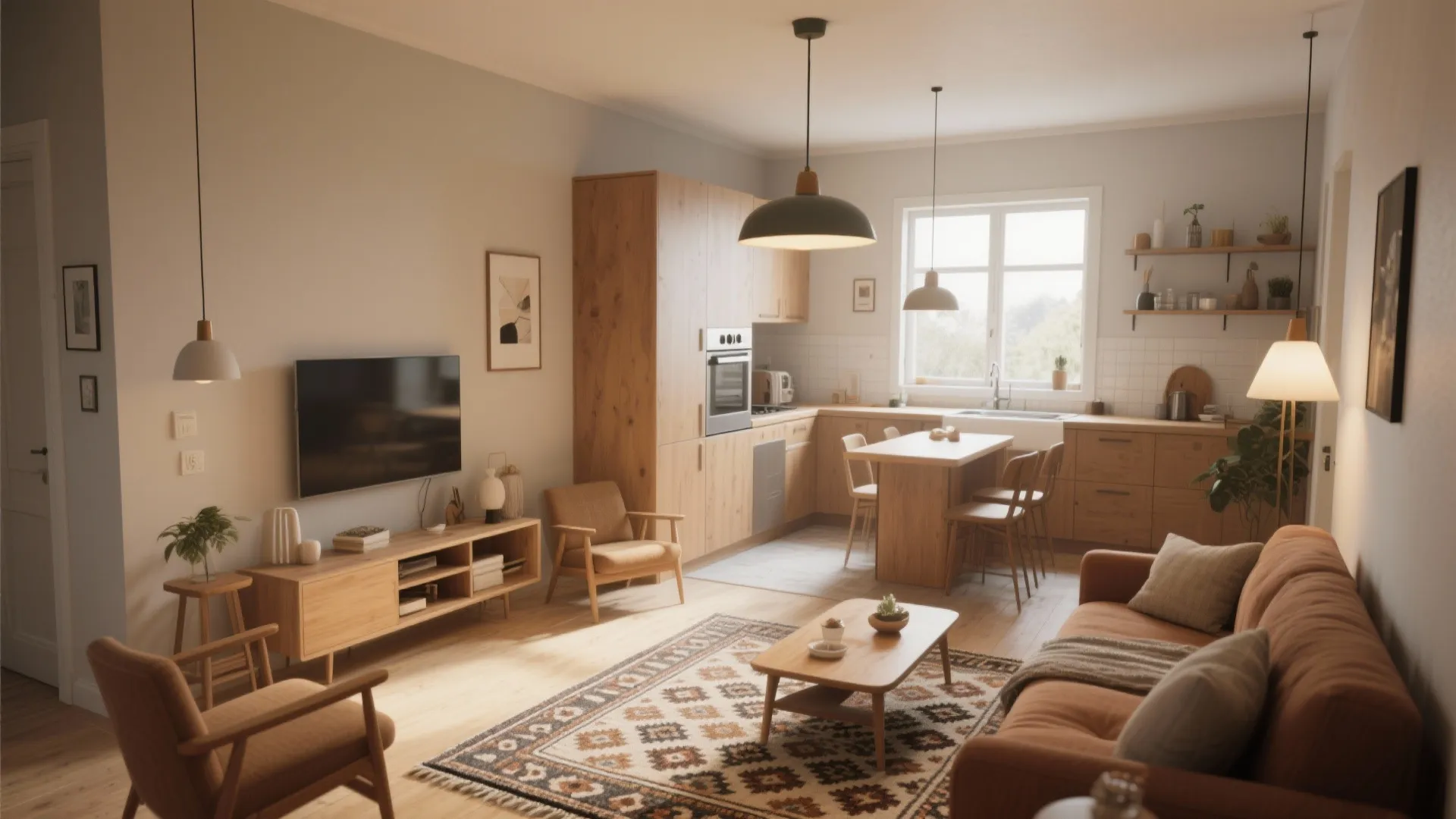 5. Zoning with Rugs and Lighting