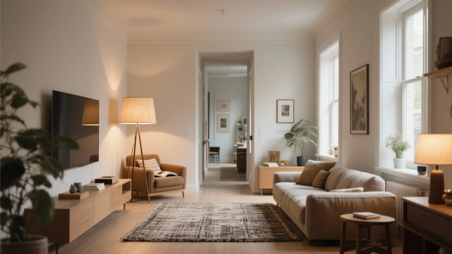 2. Zoning With Rugs and Lighting