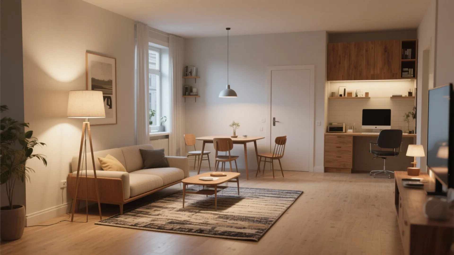 1. Zoning with Rugs and Lighting