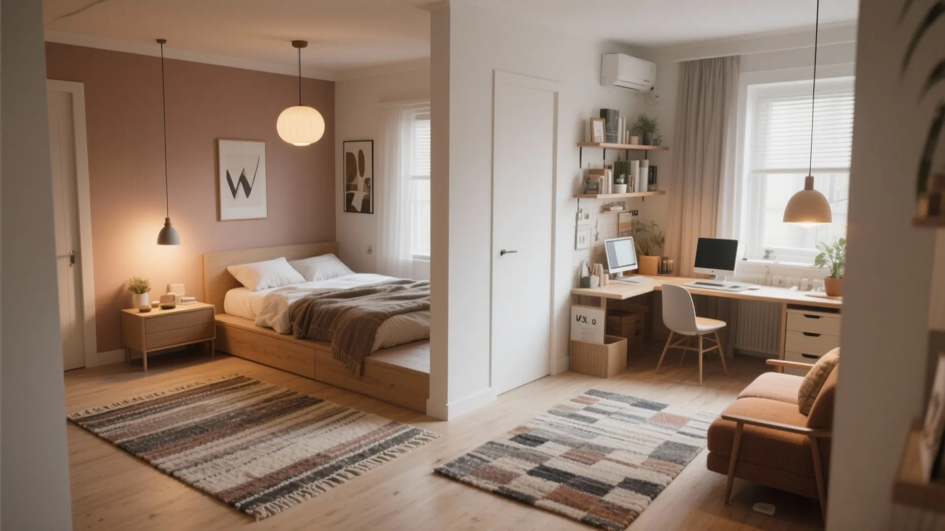 3. Zoning with Rugs and Lights