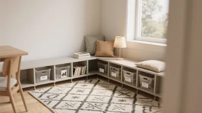 Cozy Corner Reading Nook with Built-In Storage