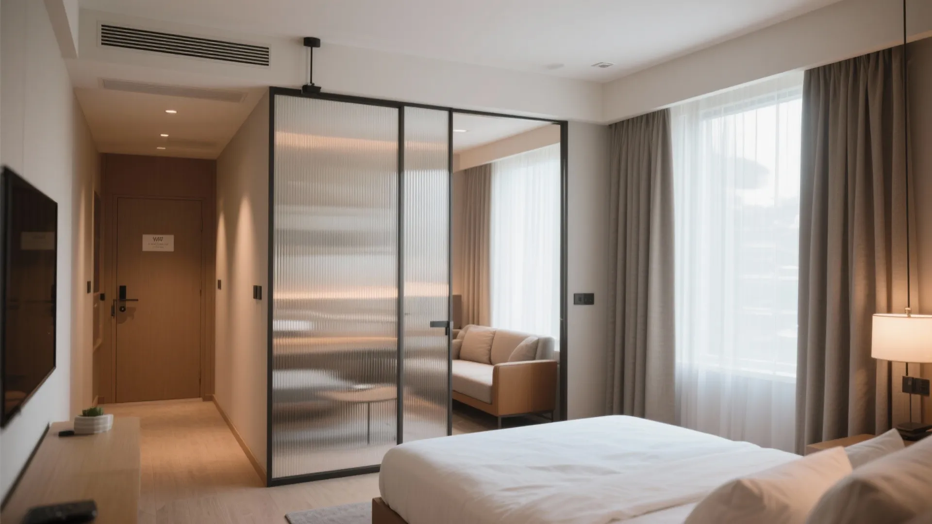 Flexible Zoning with Translucent Partitions and Curtains