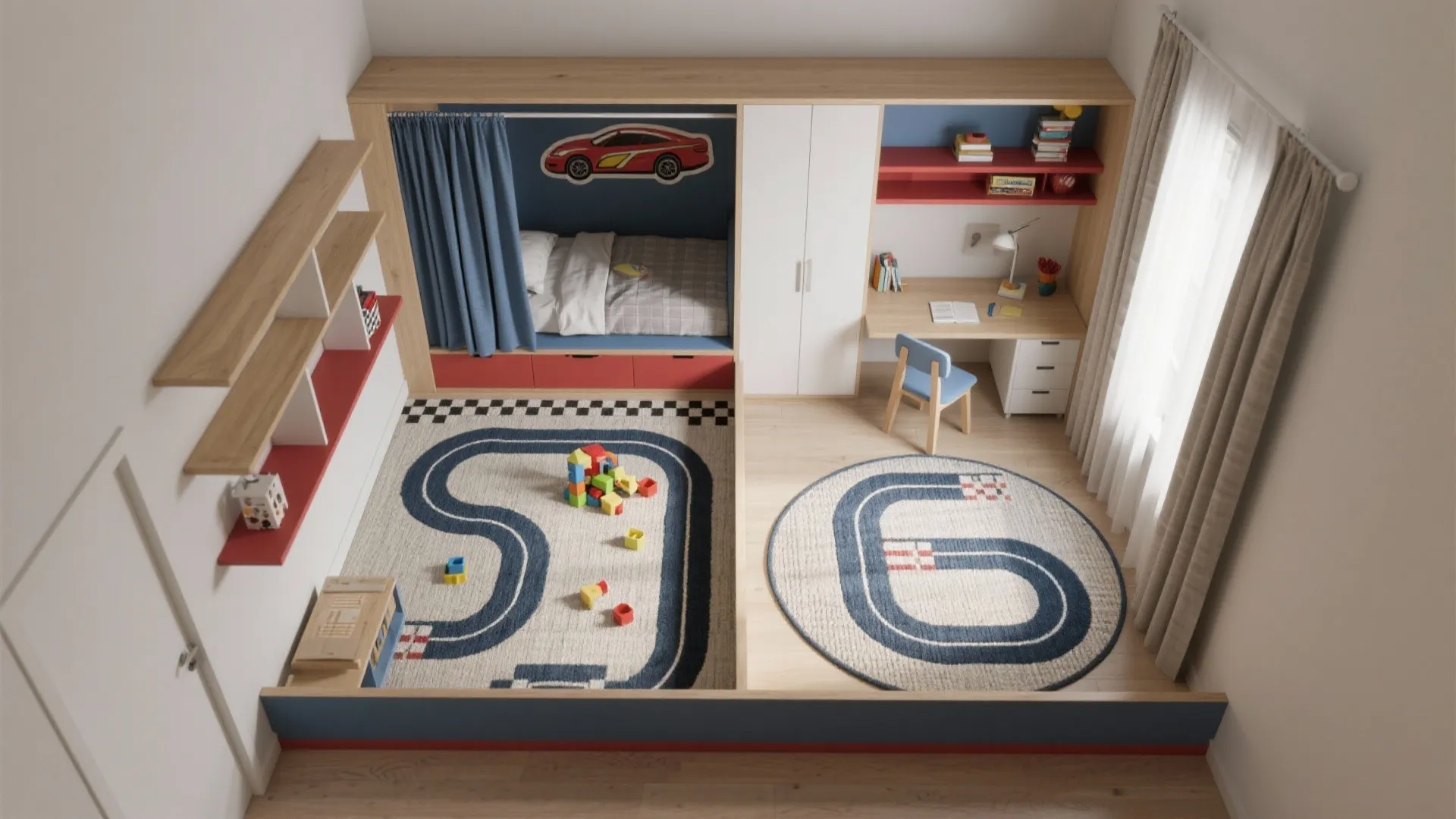 3. Zoning: Sleep, Play, and Study