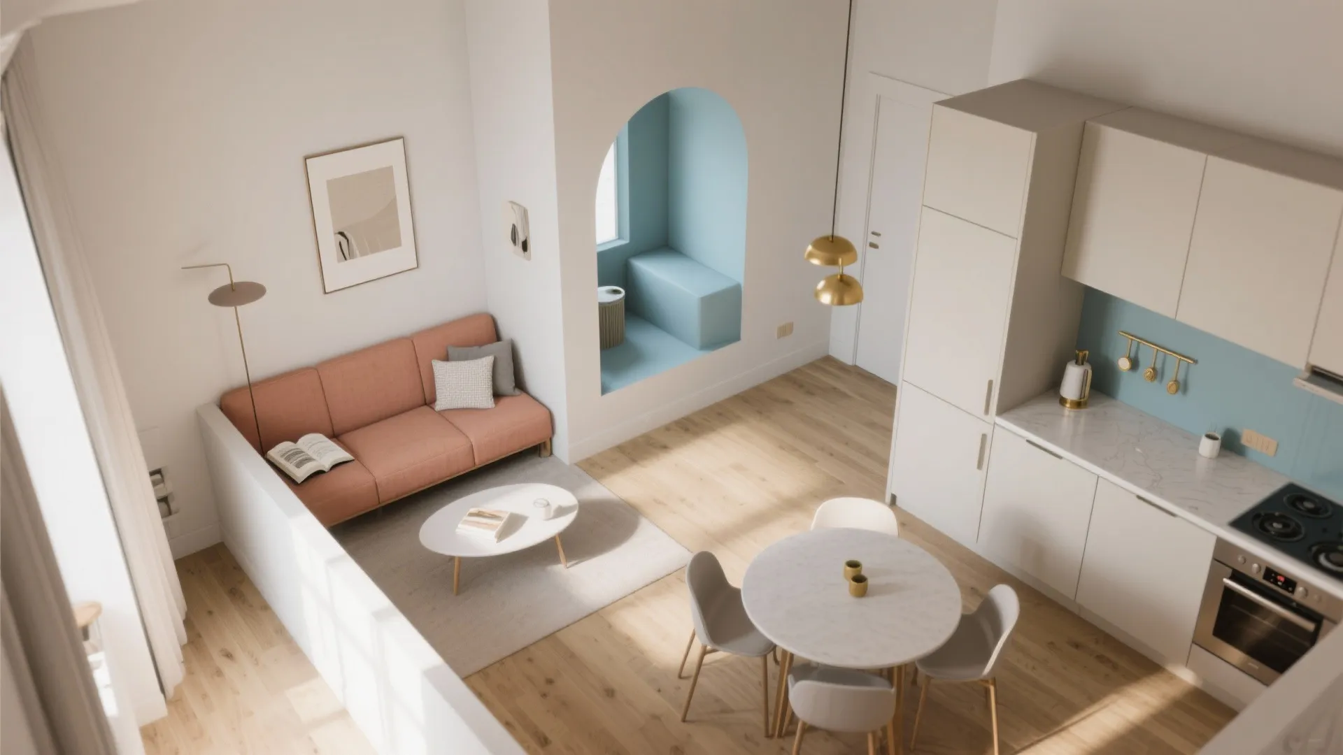 3) Colour Zoning by Function in Small Homes