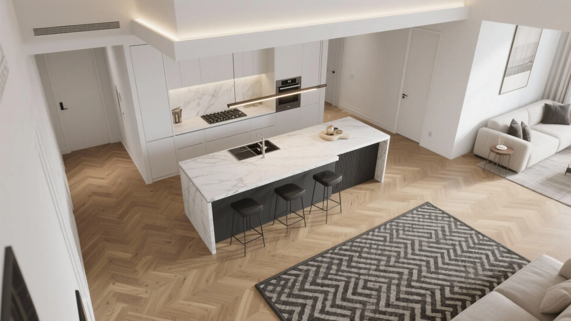 Ceiling and Floor Zoning that Feels Built-In