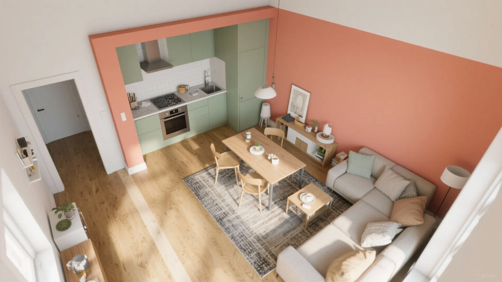 Colour Zoning in Open-Plan Rooms