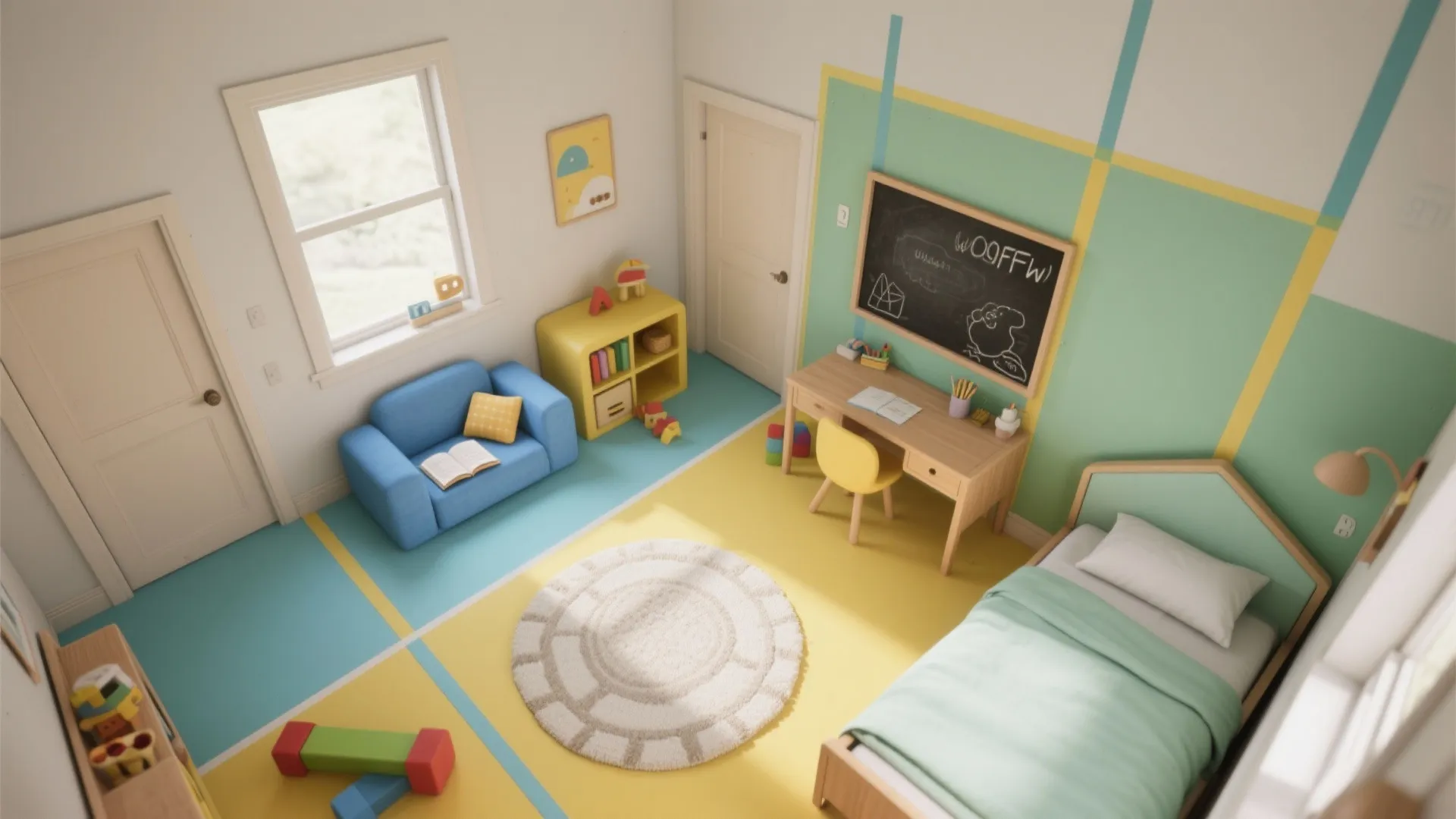 Colour Zoning for Play, Study, and Sleep