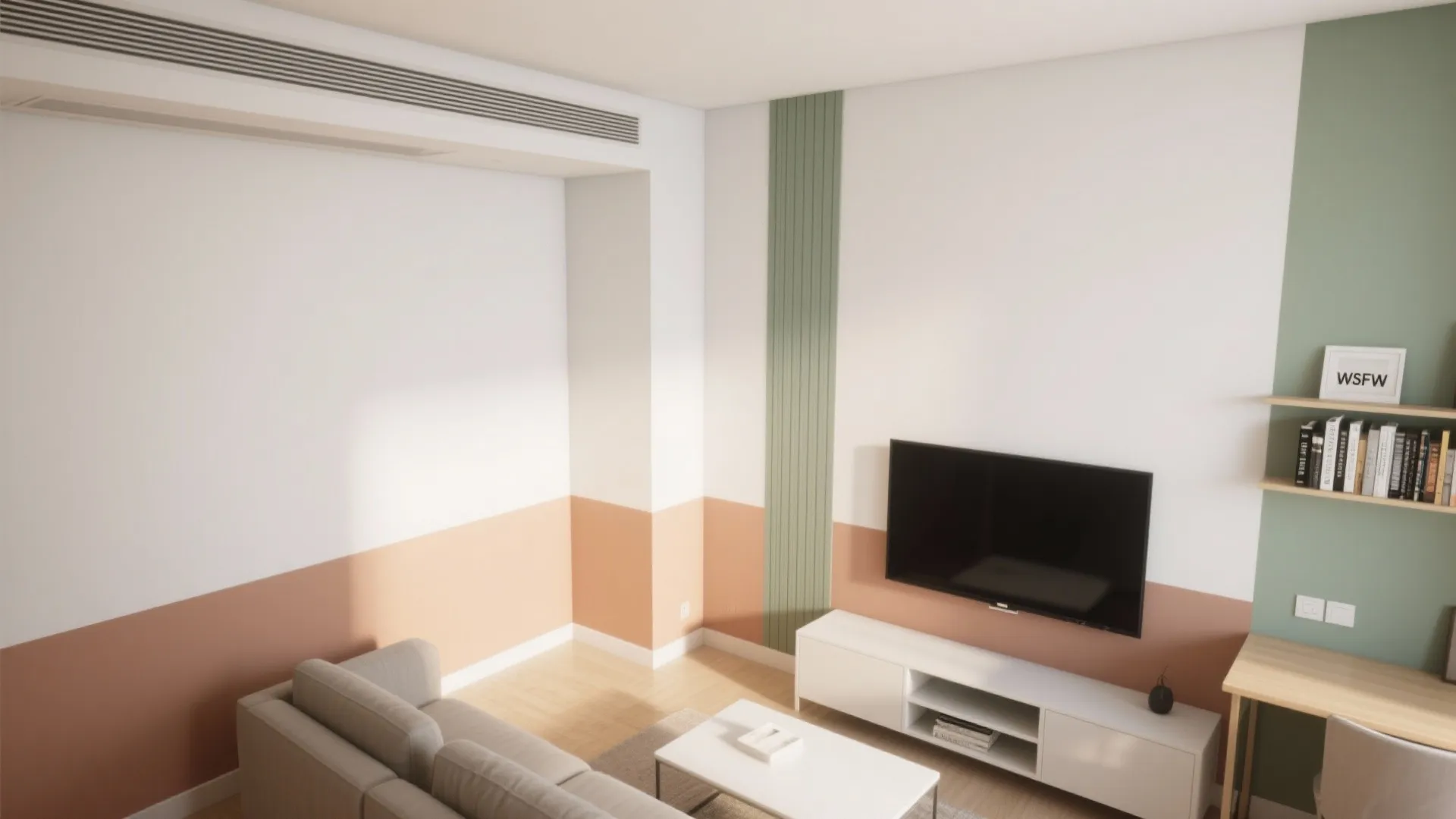 3) Two-Tone Walls and Soft Colour Blocking to Zone