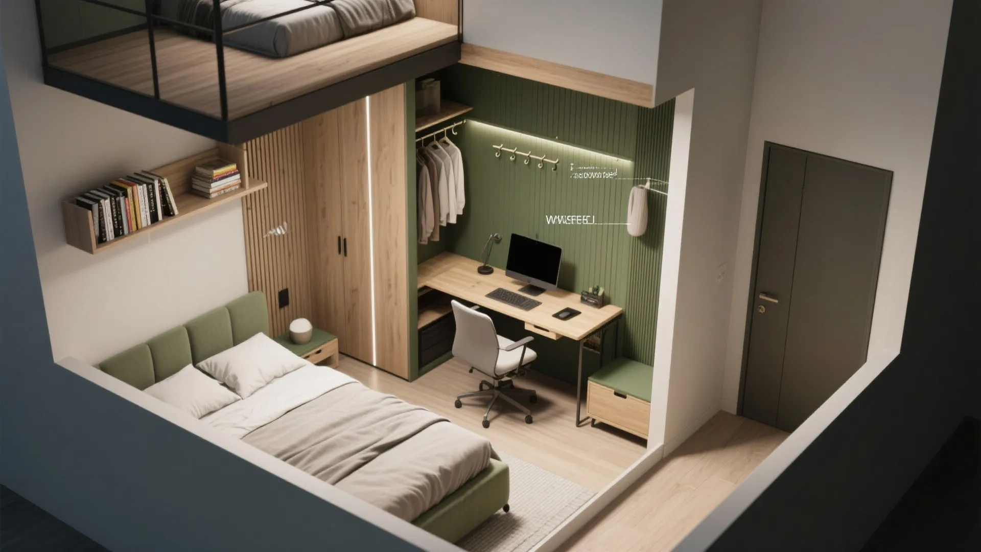 5. Zoning with foldable furniture and smart wardrobes
