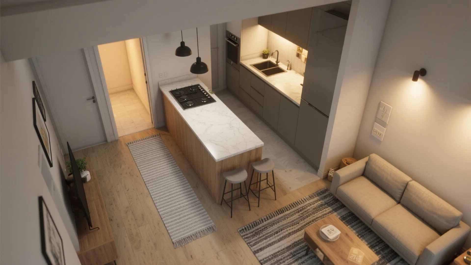 Zoning with light, color, and soft boundaries