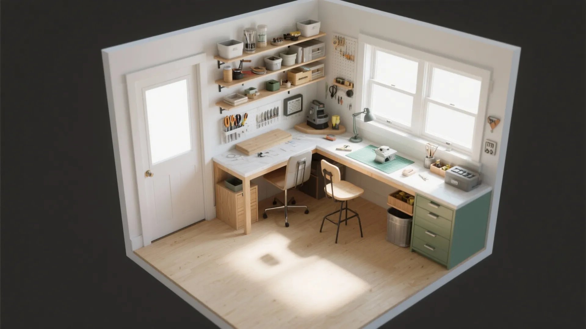 Workflow zoning: store, prep, make, finish, ship