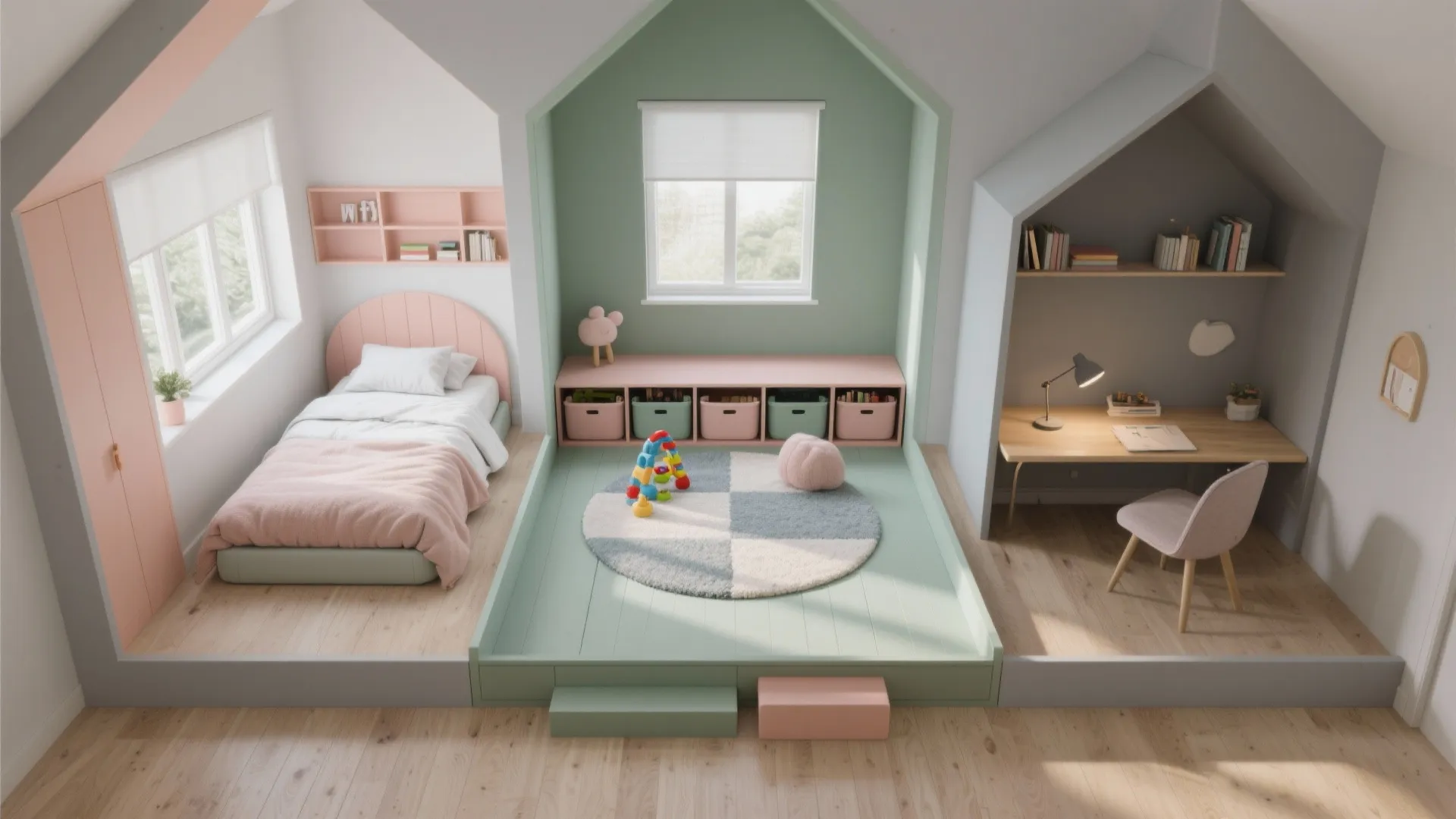 Flexible Sleep–Play–Study Zones