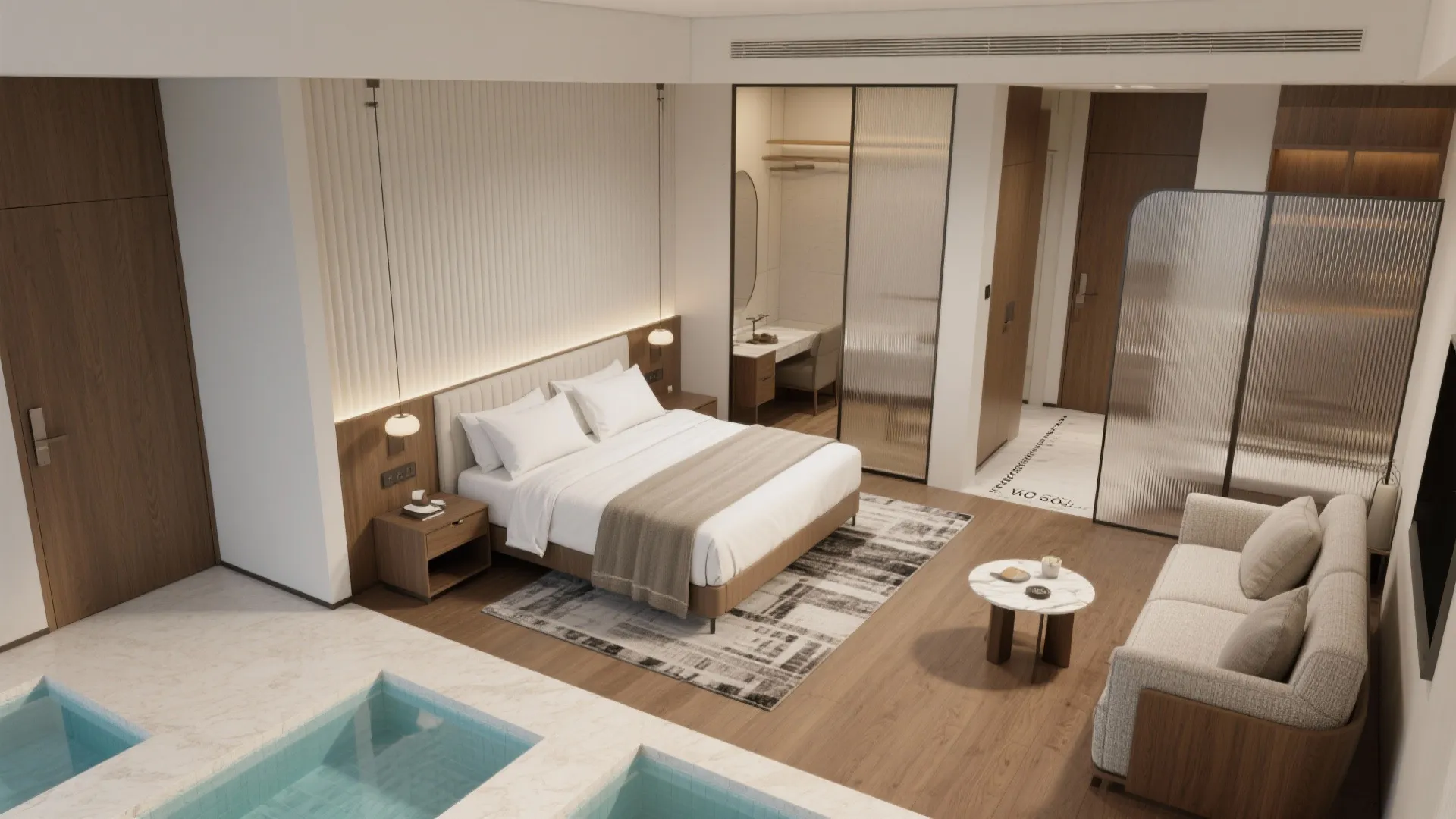 Hotel-Caliber Zoning in a Compact Suite