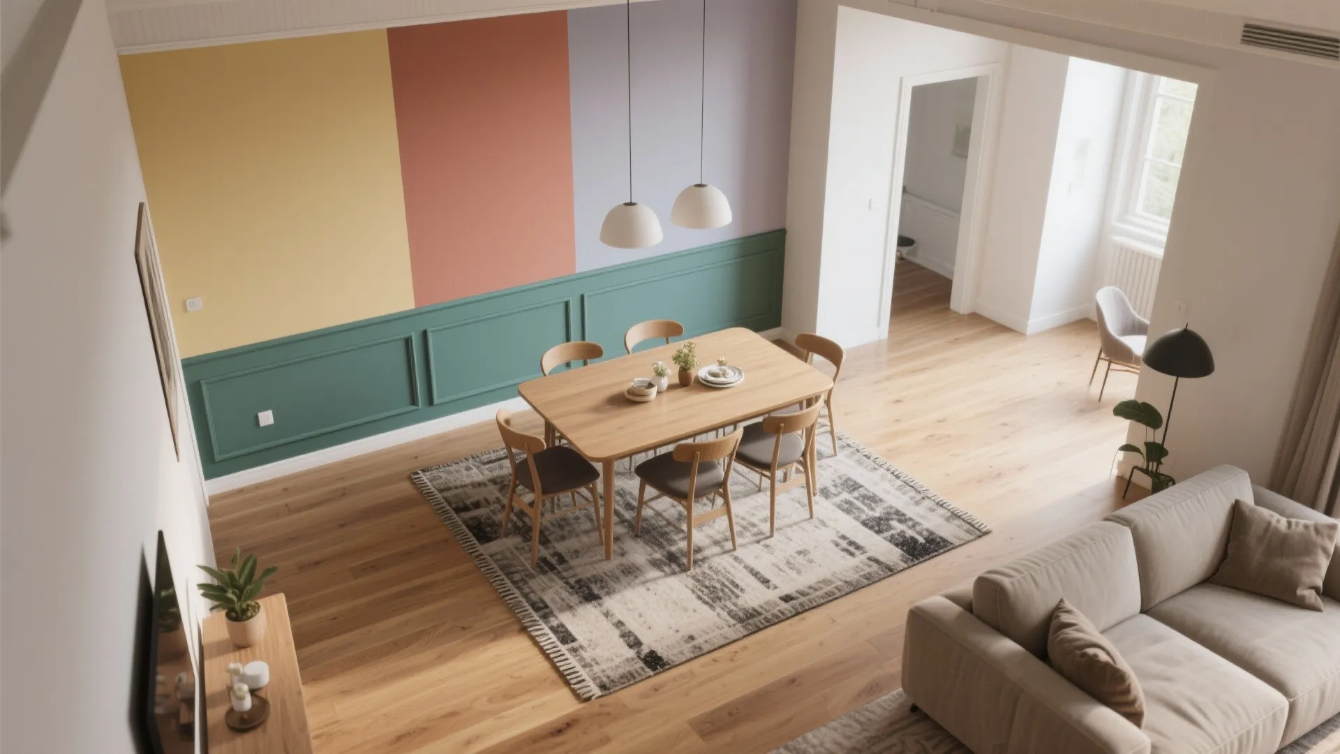 5) Colour Zoning In Open Plans