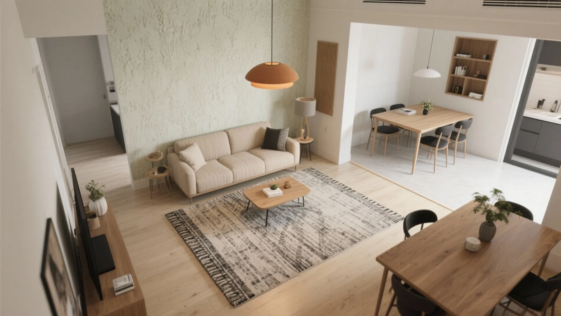 2) Zoning Without Walls: Rugs, Lights, and Backdrops