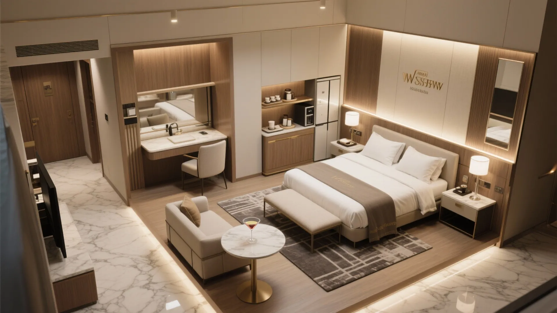 Hotel-Style Zoning in a Compact Suite