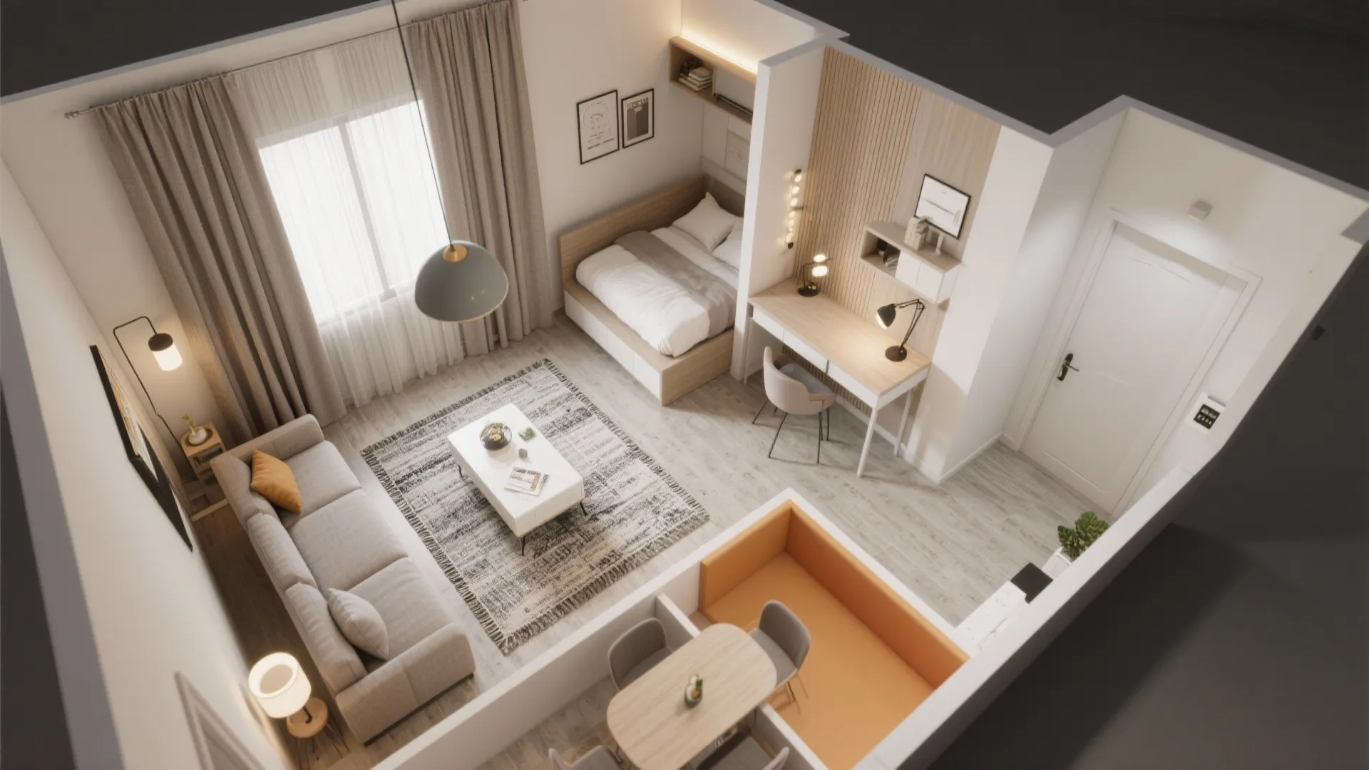 Smart zoning in a 1 BHK