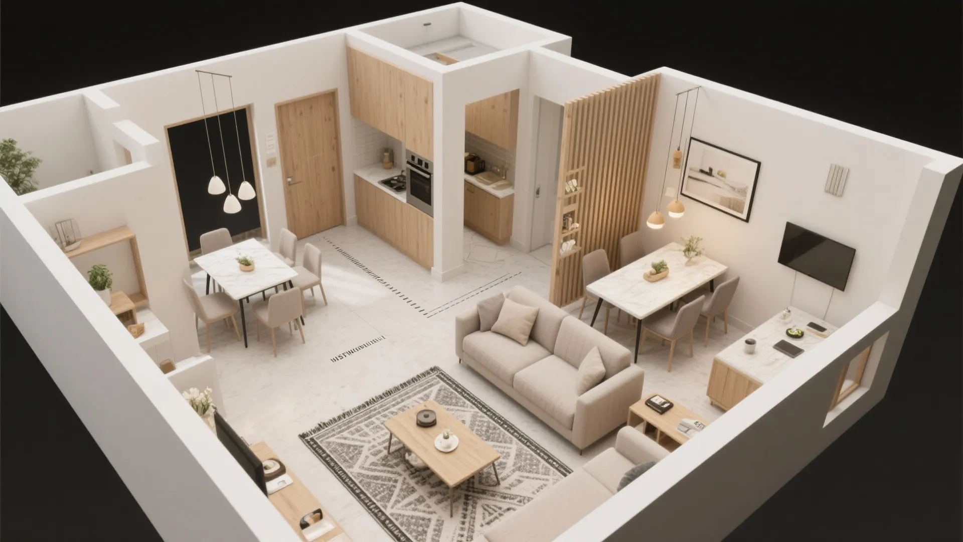 Open-plan living with smart zoning