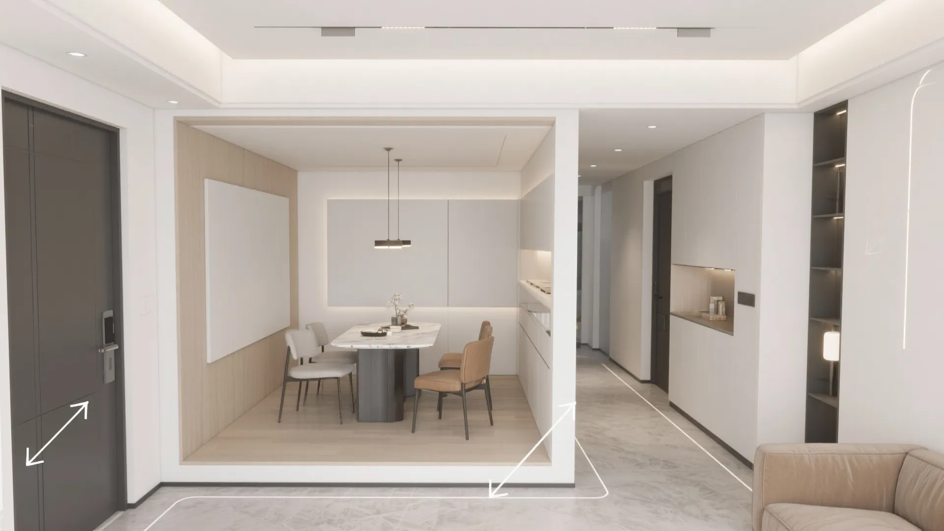 Geometric POP Panels to Zone the Hall