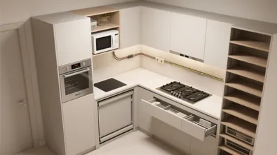 Modern L-Shaped Kitchen with Smart Storage Solutions