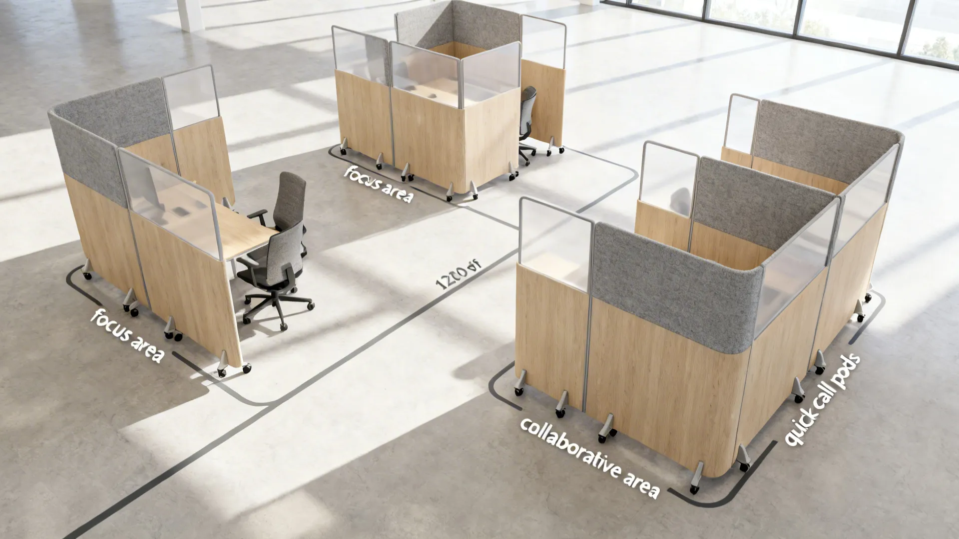 Flexible zoning with movable partitions
