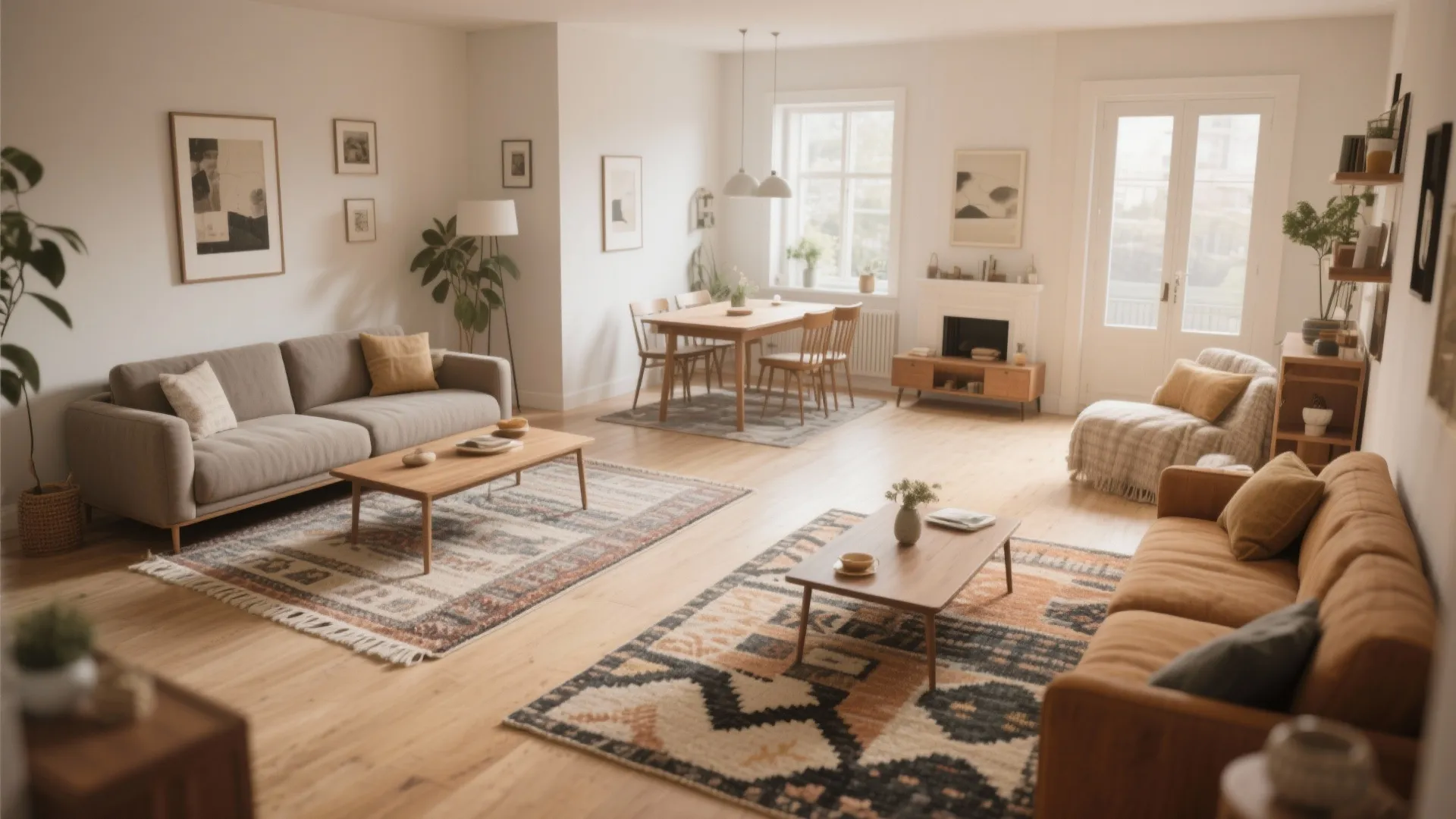 2. Zoning with Area Rugs