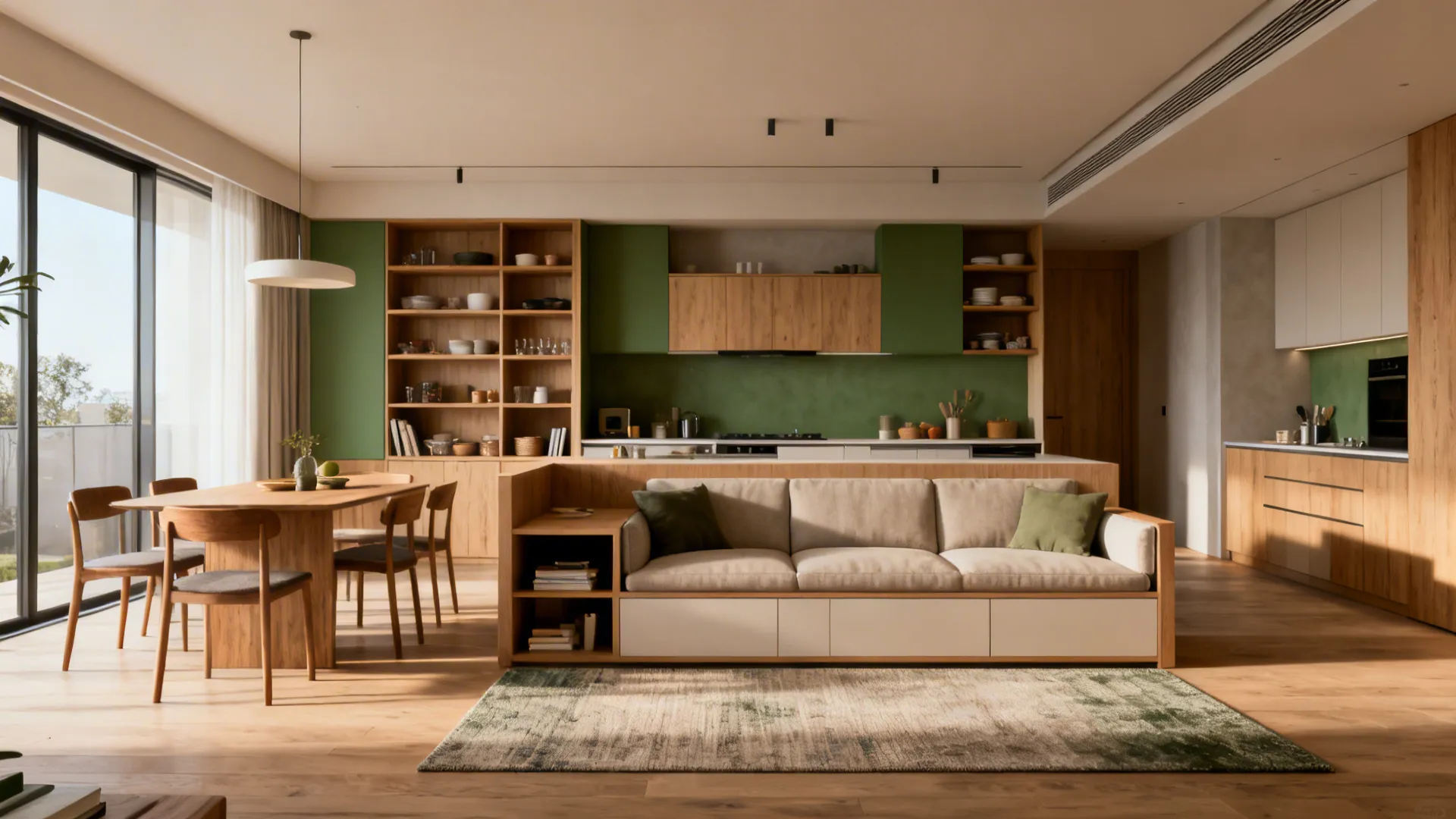 1. Zoning with furniture, not walls