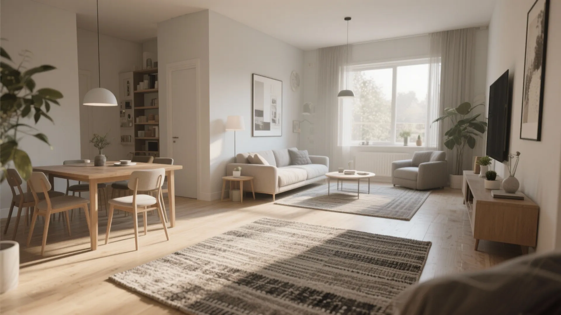 1. Open Concept Zoning with Rugs