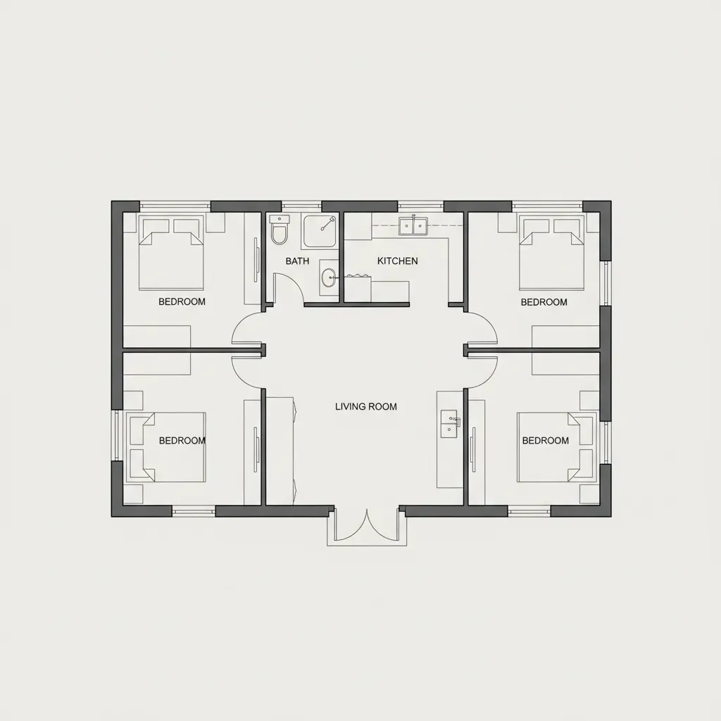 Simple 1000 sq ft floor plan layout comparison for modular and manufactured homes