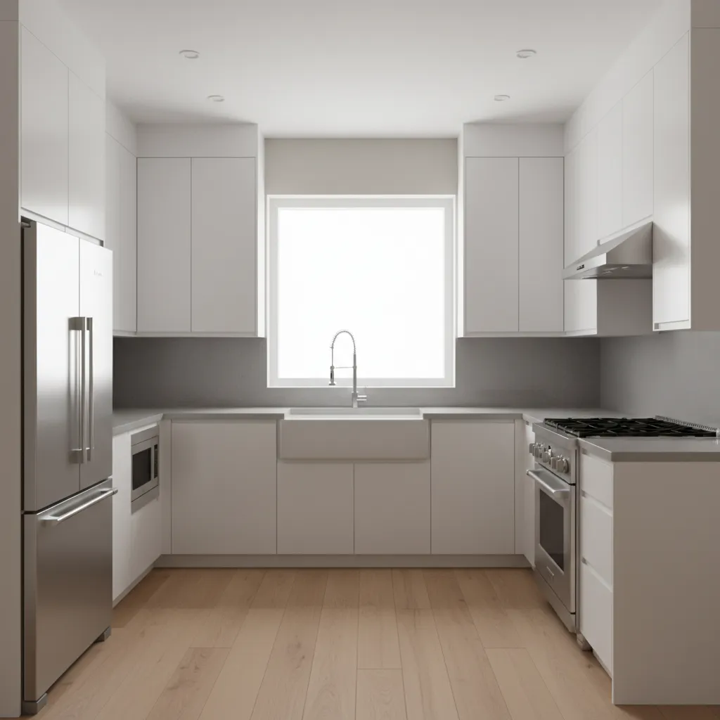 Efficient 10 x 11 kitchen layout following professional design standards