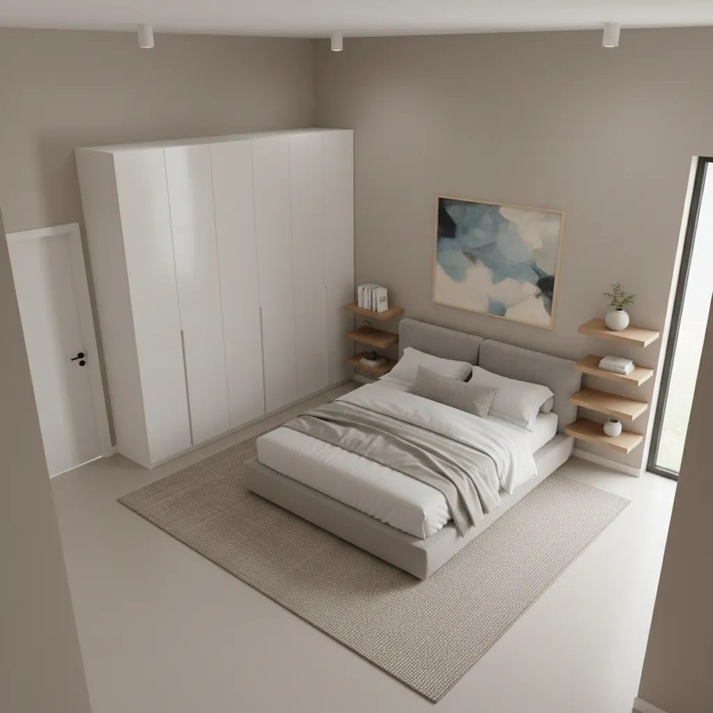 visual layout example of storage zones in a 10x12 bedroom